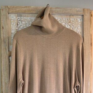 Lauren Ralph Lauren Camel Silk Blend Turtleneck Sweater XL